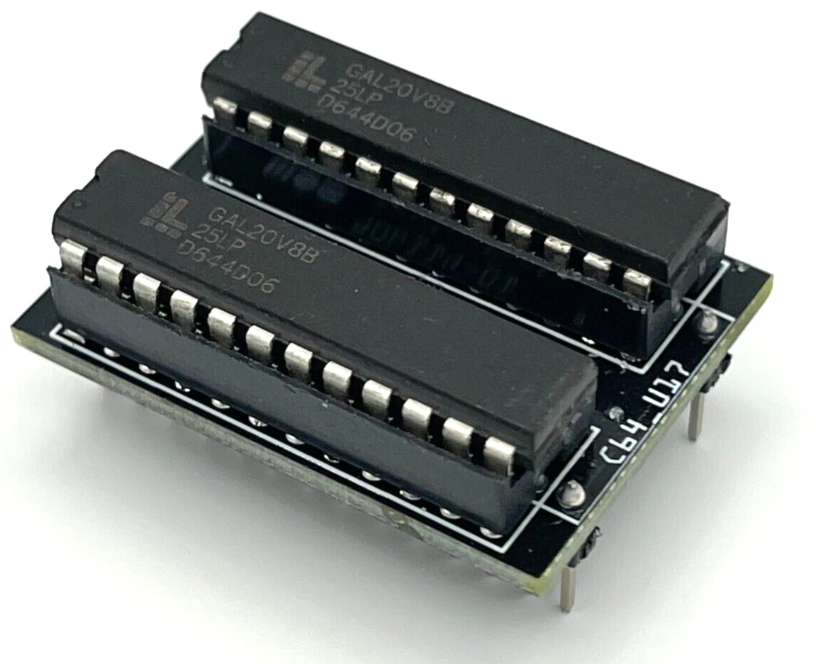 Commodore 64 PLA Chip Replacement Board (MOS 906114-01) - Dual Wipe Socket PLA thumbnail 2